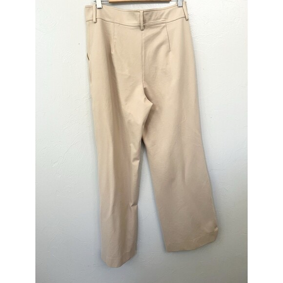 Boston Proper Size 12 Wide Leg Ponte Knit Stretch Pants Travel Comfort Large Tan - Picture 9 of 9